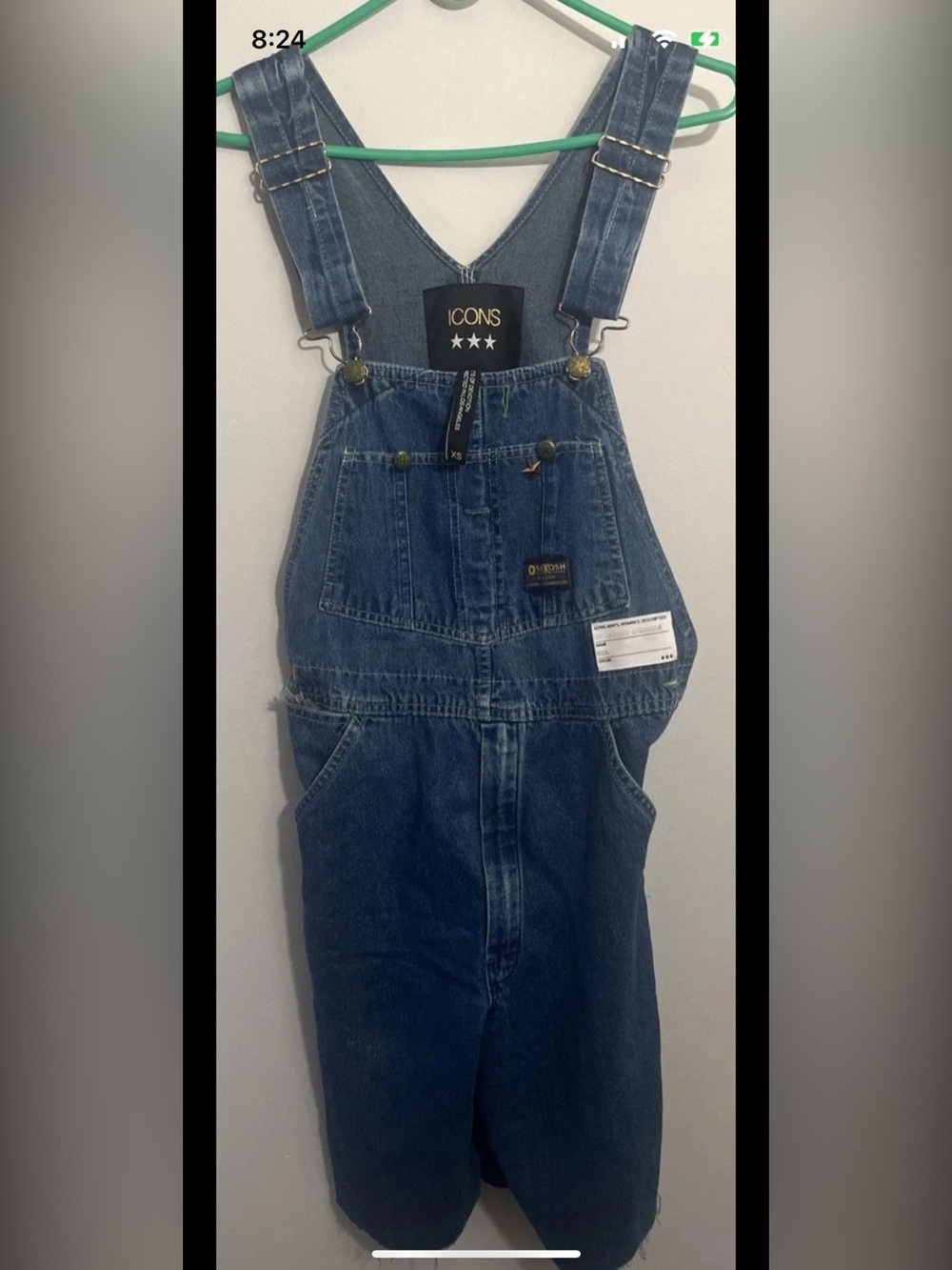 ICONs Y2K OshKosh B’Gosh Cutoff Overalls. One Of A Kind Piece.Size Adult XSmall